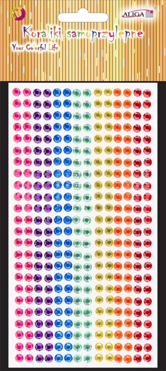 Kamínky samolepící barevné na blistru