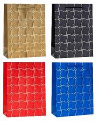 Torebka ozdobna 18x24x8cm hot-stamp mix ROZETTE