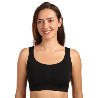 Dámská podprsenka Moravec bezešvá černá (Sport top) S/M