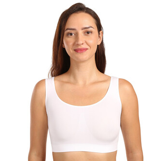 Dámská podprsenka Moravec bezešvá bílá (Sport top) S/M