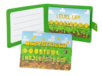 Portfelik tekturowy z kopertką "wszystkiego najlepszego pixel" POR-005