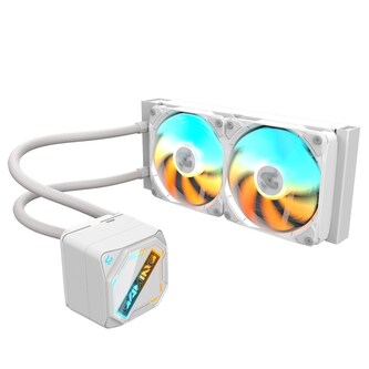 GIGABYTE Vodní chladič GAMING 240 ICE, 2x120mm, ARGB, LGA1851, AM5, bílá