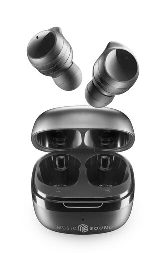 Music Sound TWS bezdrátová špuntová sluchátka Flow, černá