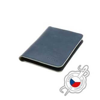 Fixed Kožená peněženka Passport, velikost cestovního pasu, modrá
