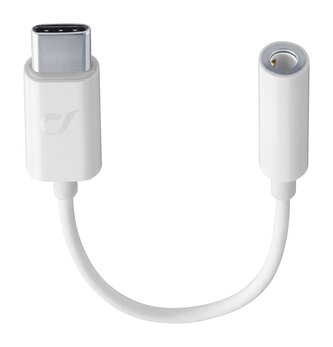 Cellularline Music Enabler z konektoru USB-C na 3,5 mm jack, bílá