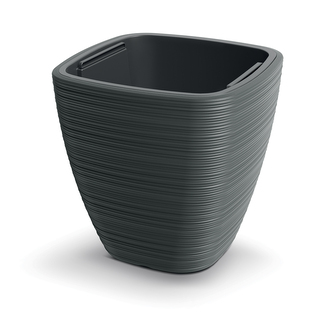 Květináč VENA SQUARE 38,8 cm - barva: tmavě šedá