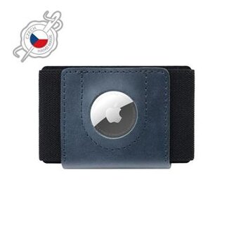 Fixed Kožená peněženka Tiny Wallet for AirTag z pravé hovězí kůže, modrá