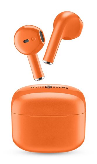 Music Sound TWS bezdrátová pecková sluchátka Swag, oranžová