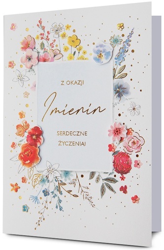 Karnet B6 HM200 Imieniny kwiaty, złocony HM200-2930