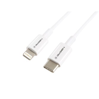 GoGEN USB-C Lightning, 1m, bílý kabel