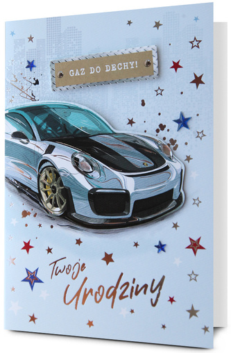 Karnet B6 HM-200 Urodziny męskie, auto HM200-2915