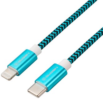 GoGEN USB-C Lightning, 1m, opletený - modrý kabel GoGEN USB-C Lightning, 1m, opletený - modrý kabel