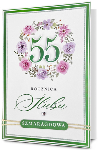 Karnet B6 55 rocznica ślubu, wianek HM200-3410