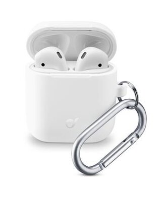 Cellularline Ochranný kryt s karabinou Bounce pro Apple AirPods 1 & 2, bílý