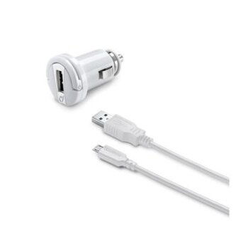 Cellularline Autonabíječka s datovým kabelem a konektorem microUSB, 2A