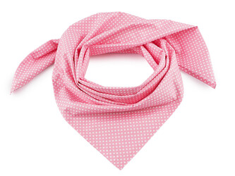 Bavlněný šátek s puntíky 65x65 cm - 1 ks - 5 růžová sv.