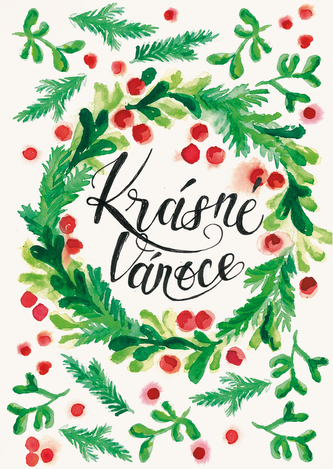 Přáníčko BeBechy - A6 - bílé - Vánoce1