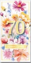 Karnet DL 70 urodziny, kwiaty DL-190