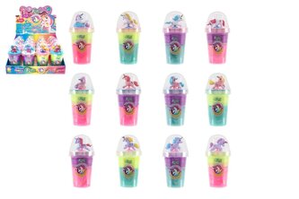 Sliz - hmota 155g s jednorožcem 14x7cm 4 barvy v kelímku 16ks v boxu