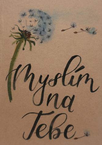 Přáníčko BeBechy - A6 - recyklovaný papír - Myslím 2