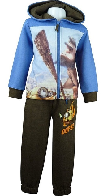 Chlapecká tepláková souprava MIMONI na zip s kapucou, modrohnědá, velikost: 128