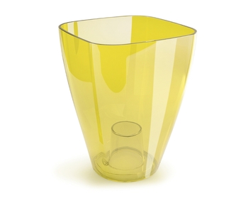 Plastový květináč na orchideje transparentní medový 120 mm