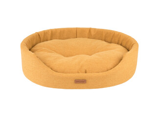 Pelíšek pro psa oválný MONTEGO mustard/hořčicová velikost XXL 86x76x17,5 cm