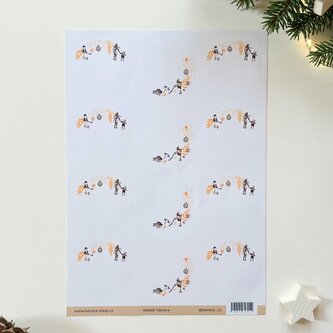 Be Nice EKO vánoční samolepící jmenovky Přírodní