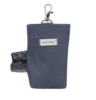 Pouzdro na sáčky na psí exkrementy RUMBA šedá 6x2x11 cm