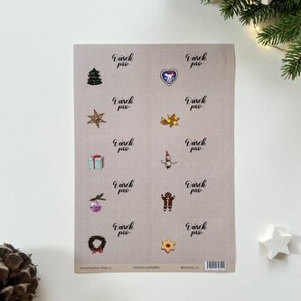 Be Nice EKO vánoční samolepicí jmenovky Vánoční pohádka