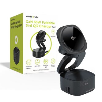 Mobile Origin 65W GaN 5in1 Foldable Qi2 Charger PW1