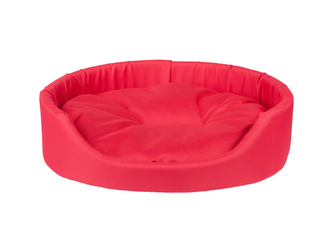 Pelíšek pro psa oválný BASIK červená velikost L 58x50x15