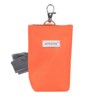 Pouzdro na sáčky na psí exkrementy RUMBA oranžová 6x2x11 cm