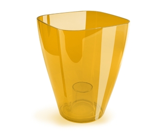 Plastový květináč na orchideje transparentní oranžový 120 mm