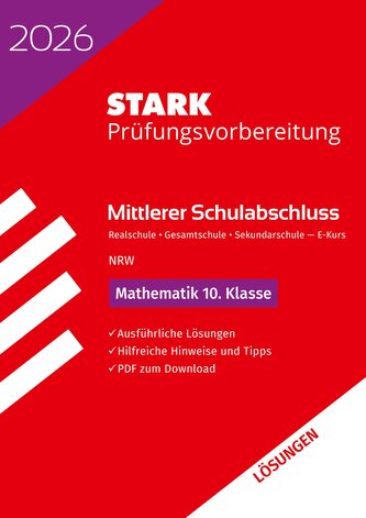 STARK Lösungen zu Mathematik E-Kurs - Mittlerer Schulabschluss (MSA) 2026 NRW Realschule/Gesamtschule/Sekundarschule - Prüfungsv