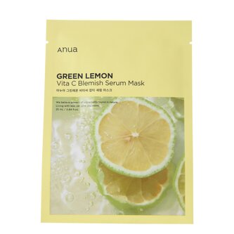 Anua Green Lemon Vita C Blemish Serum Mask Rozjasňující plátýnková maska na obličej 1 ks / 25 ml