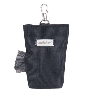 Pouzdro na sáčky na psí exkrementy RUMBA černá 6x2x11 cm