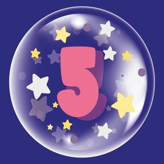 Balon 45cm dla dziewczynki cyfra 5 TUBAN