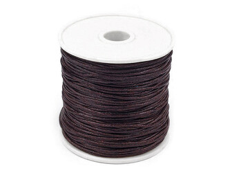 Šňůra bavlněná Ø1 mm voskovaná - 1 ks - 7 hnědá kávová