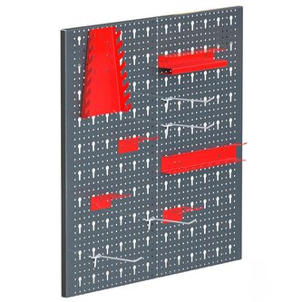 Kovová stěna na nářadí 60x60 cm s držáky DRABEST SP-7