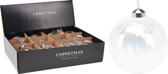 BOMBKA  ŚWIĄTECZNA SZKLANA 10CM OPALIZUJ