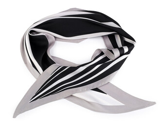 Saténový šátek 35x115 cm - 1 ks - 4 černá