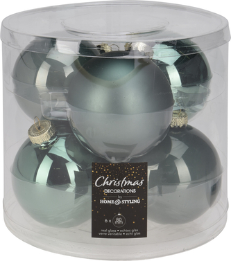 KOMPLET 6 BOMBEK 8CM ZIELONY