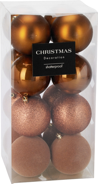 BOMBKA  8CM ZESTAW 16 BRĄZOWY