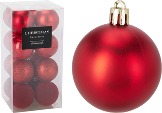 BOMBKA  6CM ZESTAW 16 CZERWONY