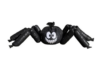 Obří pavouk z pytlů na listí – Halloween dekorace