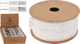 WSTĄŻKA 3,5CMX3M SREBRNA 6 RODZAJE