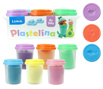 Plastelína LUMA měkká kelímek 6 x 50g PASTEL