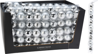 KOMPLET 9 BOMBEK 6CM SREBRNE