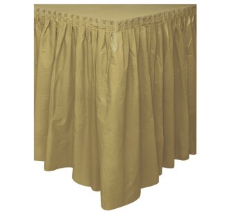 Plastová stolová sukně zlatá – 74 × 426 cm